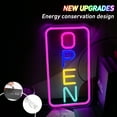 thumbnail image 4 of UPONRAY LED Open Neon Sign for Business,USB Powered Neon Open Sign with Dimmable Switch,Color Changing & Scrolling and Flashing Modes,RGB Open Sign for Shop Hotel Bar Coffee Storefront Window, 4 of 6