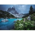 thumbnail image 2 of Claude Castor, Jean 14x11 White Modern Wood Framed Museum Art Print Titled - Veneto - Lago Di Sorapis Panorama, 2 of 4