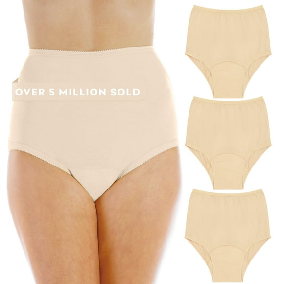 Wearever Women's Incontinence Underwear Reusable Bladder Control Panties for Feminine Care, 3-Pack