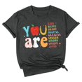 thumbnail image 4 of Trendfront Womens Summer Crew Neck Short Sleeve Tops School Theme Graphic Pattern Print Tees Casual Everyday Apparel T-Shirts, 4 of 4