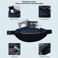 thumbnail image 6 of WATERFLY Unisex Hiking Walking Travel Nylon Fanny Pack Waist Bag,Black with Dark Blue, 6 of 7