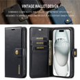 thumbnail image 6 of For iPhone 15 DG.MING Crazy Horse Texture Detachable Magnetic Leather Phone Case,Black,For iPhone 15, 6 of 9