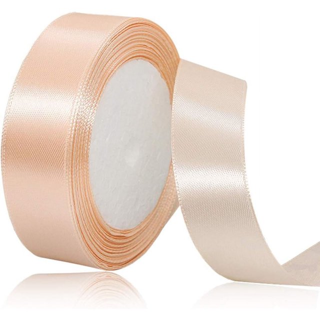 LAICAIW Solid Color Champagne Pink Satin Ribbon, 3/4 Inches x 25 Yards Fabric Satin Ribbon for Gift Wrapping, Crafts, Hair Bows Making, Wreath, Wedding Party Decoration and Other Sewing Projects\u20