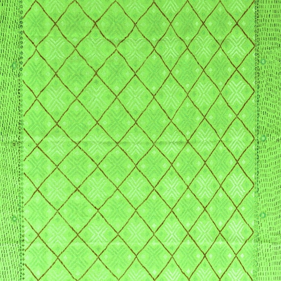 Ahgly Company Indoor Square Abstract Green Modern Area Rugs, 7' Square
