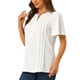 thumbnail image 4 of INSPIRE CHIC V Cuello Blusas para Mujeres Elegantes Casual Tops Camisas Botón Abajo Negocios Trabajo Manga Corta T Shirt Blanca XS, 4 of 6