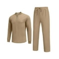thumbnail image 4 of COOFANDY Men's Quarter Zip Polo Sweatsuit Polo 2 Piece Set Jogging Outfits Tracksuit Athletic Pants and Long Sleeve Casual Sports Set, 4 of 13