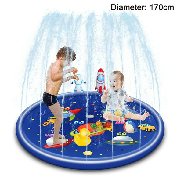 Splash Pad Sprinkler 170cm, Water Sprinkler Mat Summer Garden Water Toy Outdoor, Pool Party Pad for Kids Family Party
