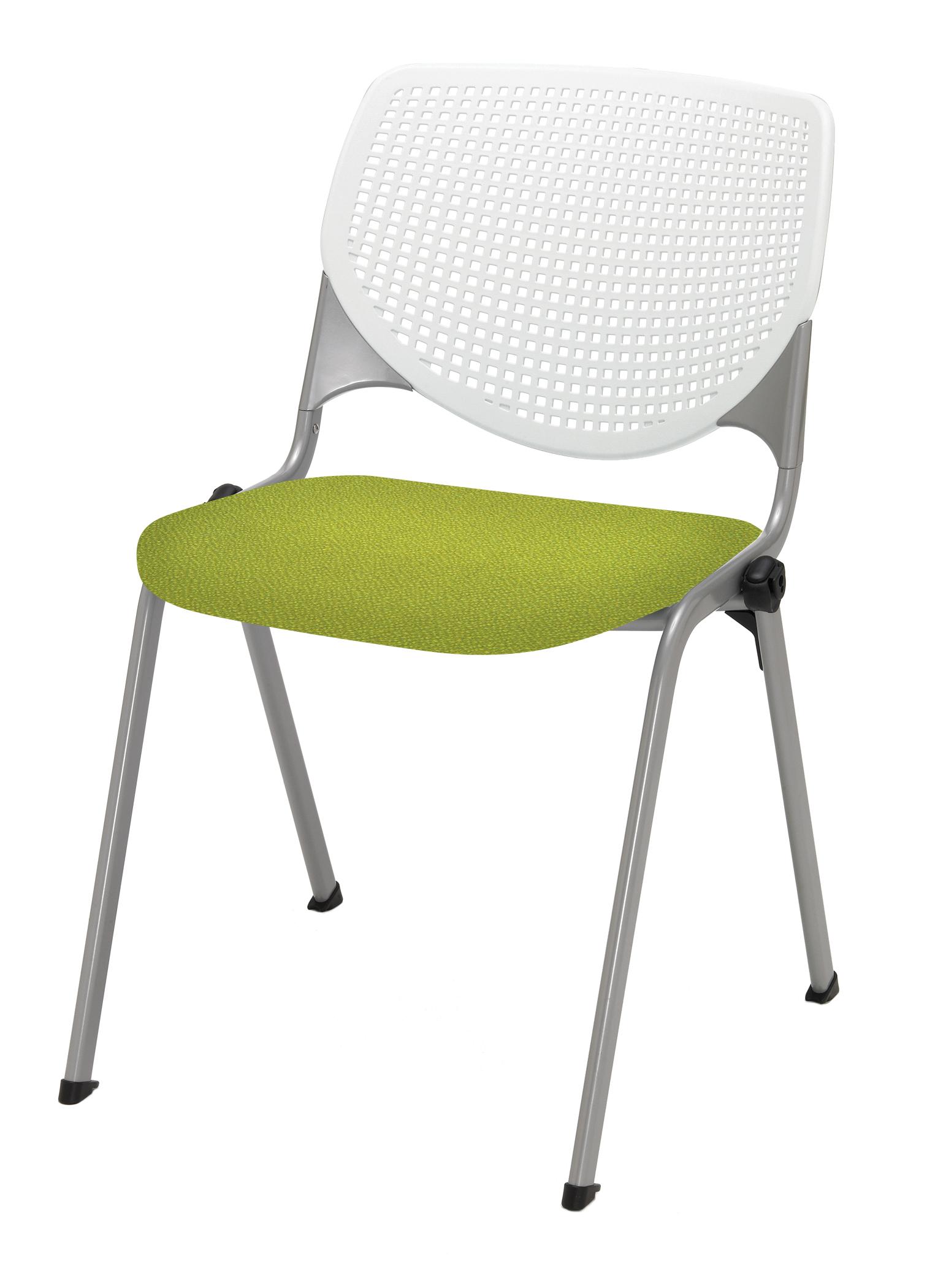 KFI Studios KOOL Armless Stacking Chair, 400lb Capacity, White Back