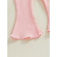 thumbnail image 7 of Bagilaanoe Newborn Baby Girl Flare Pants Solid Color Ribbed Trousers 3M 6M 9M 12M 18M 24M Infant Elastic Waist Fall Bell Bottom Casual Leggings, 7 of 7