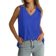 thumbnail image 6 of TrendVibe365 Womens Tank Tops Loose Fit Summer Tunic Pleated Plain Flowy Curvy Hem Shirts Sleeveless Tees Blouse V Neck Tshirts Loose Fit Pullovers Clothes, 6 of 7
