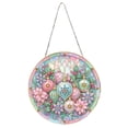 thumbnail image 2 of Flower Hanging Diamond Art Kits for Adults, 2D Pearl Diamond Art Suncatcher, 9.41inch Acrylic DIY Art Pendant with Hanging Chain for Window, Wreath, Xmas Party Display, 2 of 6