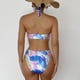 thumbnail image 4 of Traje de baño de bikini para mujer, traje de baño de una pieza con teñido anudado, corte alto, cuello halter, sin espalda, anillo en O, traje de baño azul XXL, 4 of 6