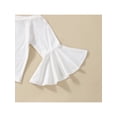 thumbnail image 5 of Seyurigaoka 2 Pcs Baby Girl Pants Outfit Set Off Shoulder Solid Color Tops Long Flared Sleeve T-Shirt Elastic Waist Bell-Bottoms Pants for 6M-3Y Kids, 5 of 8