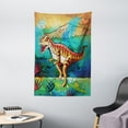 thumbnail image 1 of Dinosaur Tapestry, Colorful Illustration of Velociraptor in Prehistoric Natural Wild Environment, Wall Hanging for Bedroom Living Room Dorm Decor, 40W X 60L Inches, Multicolor, by Ambesonne, 1 of 2