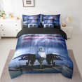 thumbnail image 2 of Manfei Airplane Bedding Comforter Set 7pcs,American Flag Queen Bedding Sets,Modern Aircraft Queen Sheet Sets For Teens,Breathable Home Decor,Reversible, 2 of 8