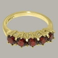 thumbnail image 5 of LBG British Made 18k Yellow Gold Natural Garnet Womens Eternity Ring - 33 size options - Size 5, 5 of 7