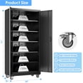 thumbnail image 2 of Metal Garage Storage Cabinet with Wheels and Pegboards, 2 of 7