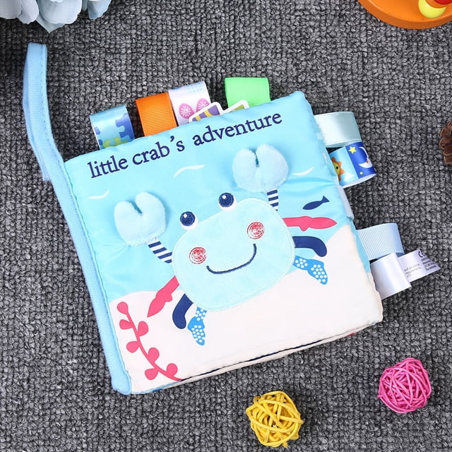 Libro educativo temprano BuyWeekMX Juguete infantil Libro de tela con sonajero para bebé