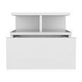 thumbnail image 3 of Floating Nightstand 12"H, Wall Mounted With Single Drawer And 2-Tier Shelf, White, 3 of 7