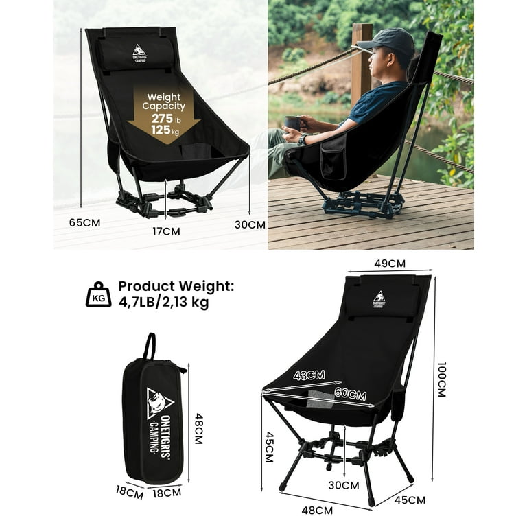 OneTigris Dragonhide Oversized Camping Chair with Pillow Design