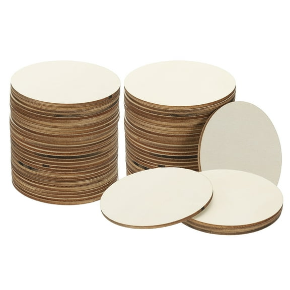 Uxcell Wood Circles for Crafts, 3 inch Blank Unfinished Wood Crafts, 60 Pcs