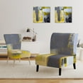 thumbnail image 3 of Designart "Grey And Yellow Blur Abstract" Upholstered Mid-Century Accent Chair - Arm Chair, 3 of 5