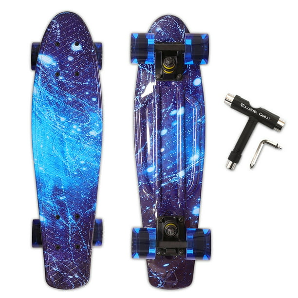 Solomone Cavalli Retro Skateboards Mini Board Style Design Complete 22 Inches Plastic Cruiser - Walmart.com