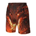 thumbnail image 4 of Zufioo Magma Fire Black Dragon for Men's Casual Beach Shorts, Sports Fitness Quick-drying Drawstring Shorts with Pockets for Home Wear-Small, 4 of 6