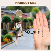 Dualoai 1/64 Girl Figurine Model Dioramas Mini Architectural Figurine for Sand Table white collar