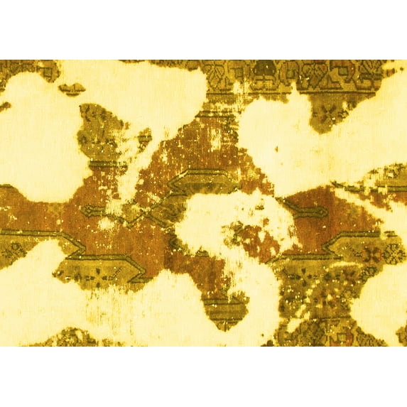 Ahgly Company Indoor Rectangle Abstract Yellow Modern Area Rugs, 5' x 8'