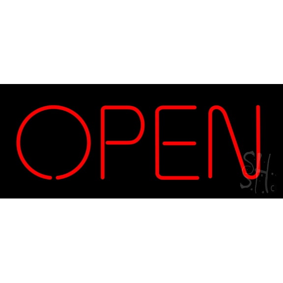 Open - No Border LED Neon Sign 10 x 24 - inches, Clear Edge Cut Acrylic Backing, with Dimmer - Bright and Premium built indoor LED Neon Sign for storefront.