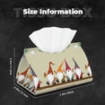 thumbnail image 6 of Lsque Christmas Card With Gnomes Printed Long Tissue Box Cover Holder, Facial Paper Organizer Dispenser,Triangle with Bottom Belt, PVC Leather Decorative Organizer, 6 of 9