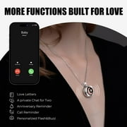 TOTWOO Long Distance Touch Necklace| Vibration & Light Up Smart Necklace for Long Distance Relationship Gifts| Couples Necklace with Natural Agate Gift