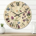 thumbnail image 2 of Designart 'Wildflowers Clover Bell and Chamomile I' Traditional Wood Wall Clock, 2 of 5