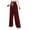 Wine, variant on Summer Pants for Women Solid Color Autumn And Winter Versatile Casual And Comfortable High Waisted Drawstring Wide Leg Casual Sweatpants Womens Pleated Sweatpants Women Star Pants Print Army Green M