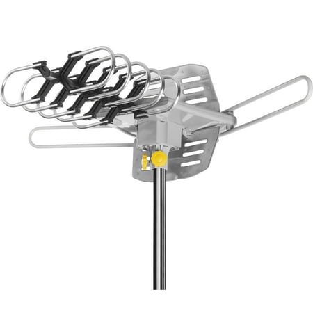 onn. 4K HD Motorized Outdoor TV Antenna with 150-Mile Range and Pole Mounting Kit