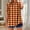 Orange, variant on Women's V-Neck Short Sleeve Striped Button-Down Casual Summer T-Shirt
