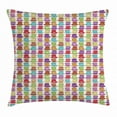 thumbnail image 1 of Tea Party Throw Pillow Cushion Cover, Multicolored Teacup Design in Various Forms Squared Polka Dotted Lined Styles, Decorative Square Accent Pillow Case, 20 X 20 Inches, Multicolor, by Ambesonne, 1 of 2