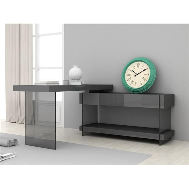 J M Furniture 179921 D G Cloud Modern Desk Grey High Gloss