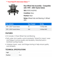 thumbnail image 2 of Rear Wheel Hub Assembly - Compatible with 1999 - 2003 Toyota Solara 2000 2001 2002, 2 of 2