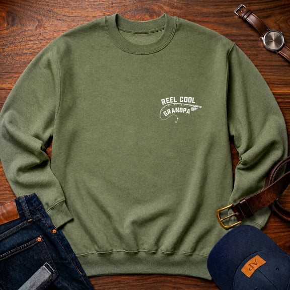 Jollimate Reel Cool Grandpa Sweatshirt, Gift For Grandpa, Fishing Gift For Dad, New Grandpa Sweatshirt
