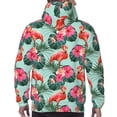 thumbnail image 7 of Naloa Palm Leaves Flamingo Men's Casual Hooded Collar Drawstring Hoodies Pullover Sweatshirts Casual Long Sleeve Shirts-4X-Large, 7 of 7