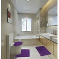 thumbnail image 2 of Bath Mat Rug Set With Lid Cover 3 Piece,Purple Color Shaggy Chenille Large Rug 19"x 30", Contour Mat 18"x18", and Toilet Lid Cover 18"x18" with Rubber Backing For Bathroom Decor, 2 of 3