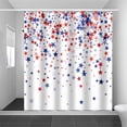 thumbnail image 4 of Rideau de Douche pour Salle de Bain avec Thème de la Fête de l'Indépendance Étoiles Rouges et Bleues sur Fond Blanc 70,87 Po x 70,87 Po Polyester Imperméable, 4 of 6