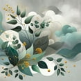 thumbnail image 2 of Ambesonne Eucalyptus Leaves Duvet Cover Set, Waves and Leafs, Twin, Dark Sea Green Grey Teal, 2 of 2