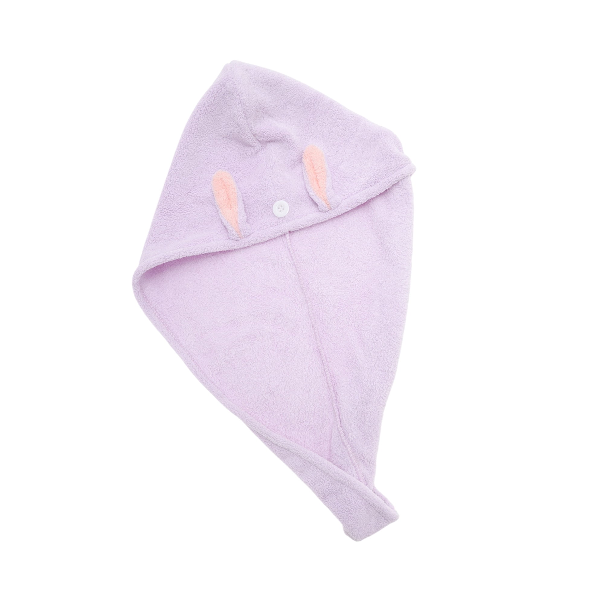Unique Bargains 1pc Absorbent Cartoon Rabbit Ears-shaped Hair Towel 24.41"x 9.06" Purple
