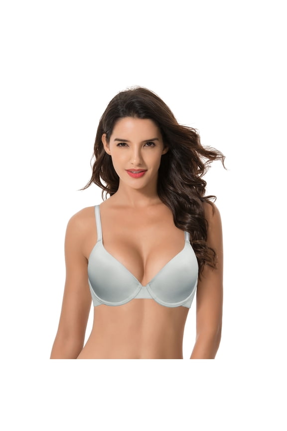 Women's Plus Size Full Coverage Padded Underwire Bra-1PK-LT GRAY-32B