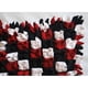 thumbnail image 2 of Funda de almohada roja, moderna funda de cojín a cuadros, 30 x 30 cm (12 x 12 pulgadas), funda de almohada de fieltro, origami 3D rojo, negro y marfil, abstracto - Flor roja y negra, 2 of 6