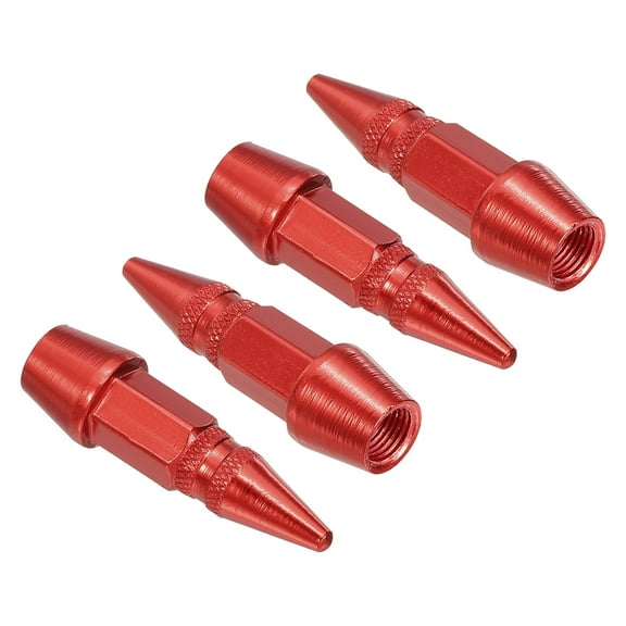 Uxcell Spiked Shape Tire Valve Stem Caps Aluminum Alloy Car Wheel Valve Cap Universal Dustproof Red 45mm