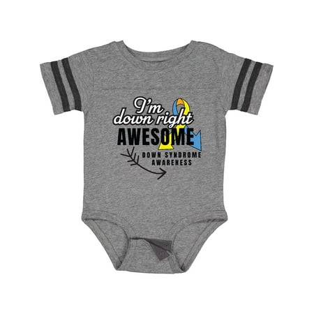 

Inktastic Im Down Right Awesome Down Syndrome Awareness with Arrow Gift Baby Boy or Baby Girl Bodysuit